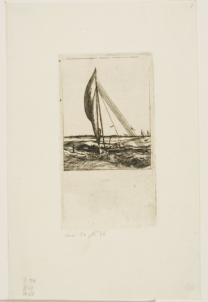 Proa a vela rapida, Arcipelago di Mulgrave, Oceania da Charles Meryon