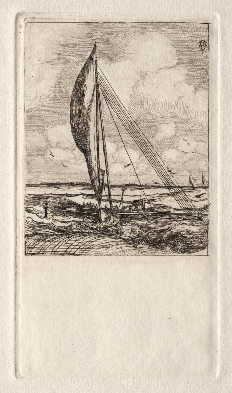 Proa a vela veloce, Arcipelago di Mulgrave, Oceania, 1866 da Charles Meryon
