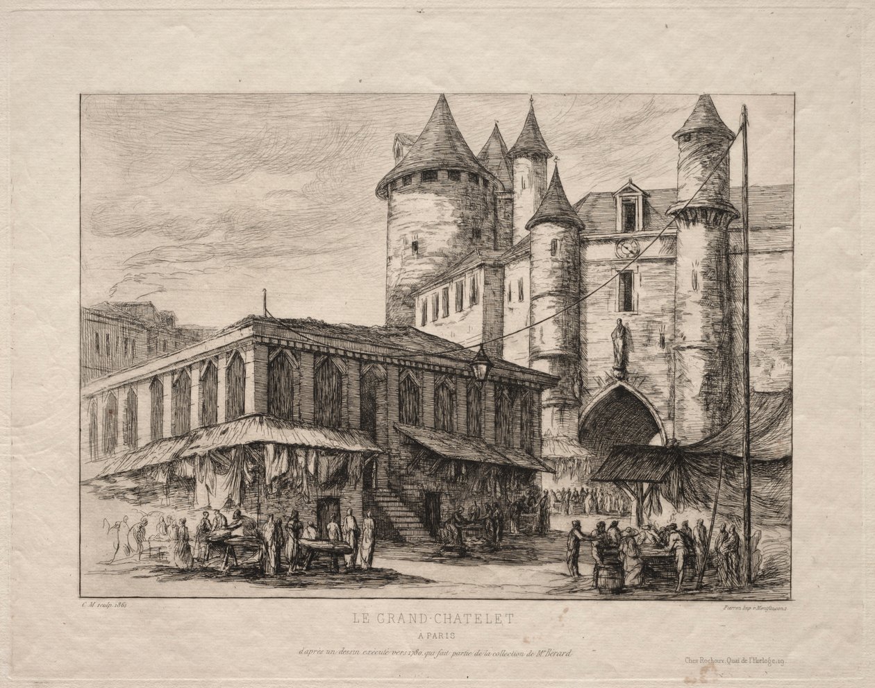 Il Grand Châtelet, Parigi, circa 1780, 1861 da Charles Meryon