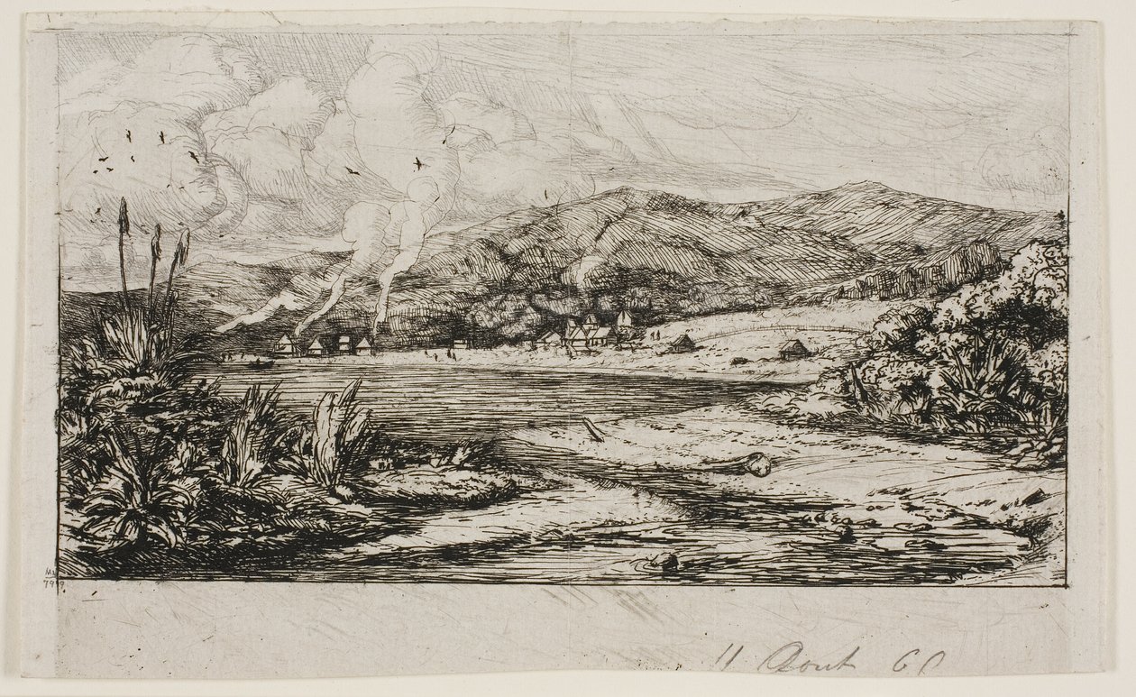 La piccola colonia francese ad Akaroa, 1845 da Charles Meryon