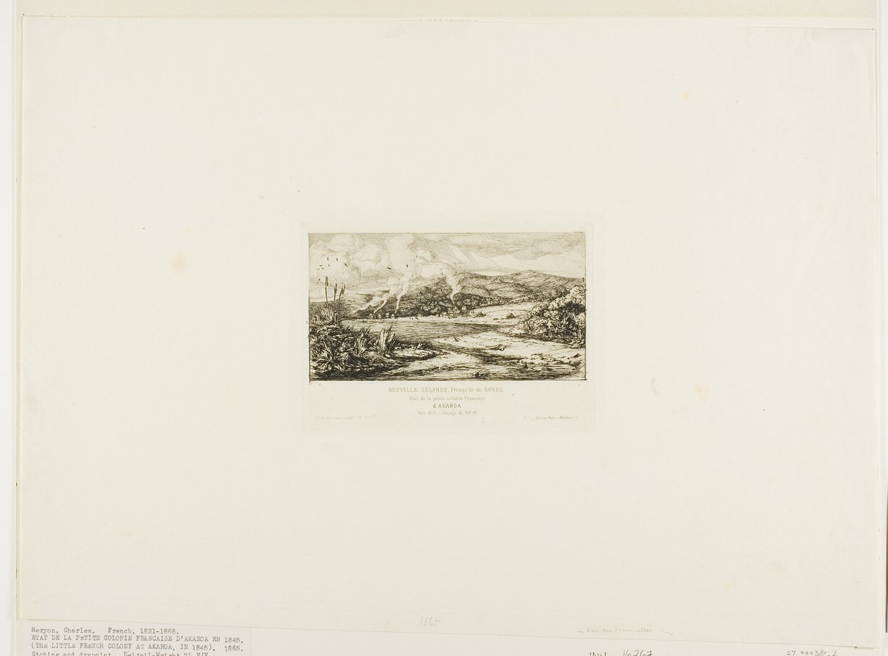 La piccola colonia francese ad Akaroa, 1845 da Charles Meryon