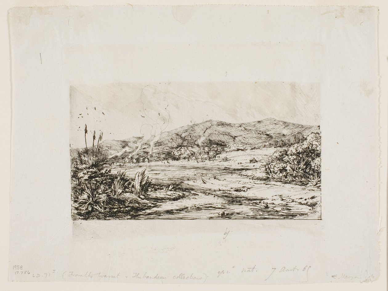 La piccola colonia francese ad Akaroa, 1845 da Charles Meryon