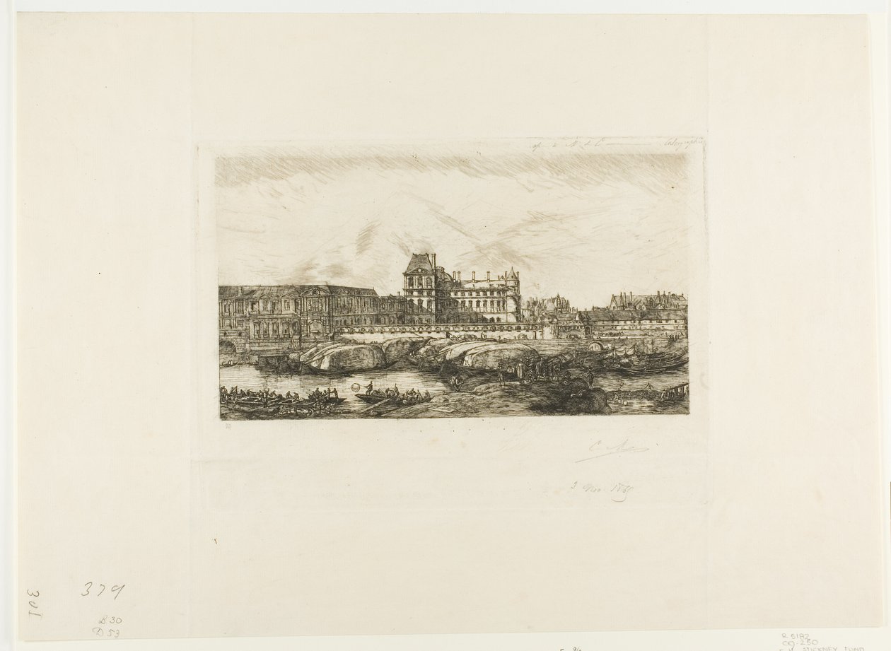 Il vecchio Louvre, Parigi, 1651 da Charles Meryon