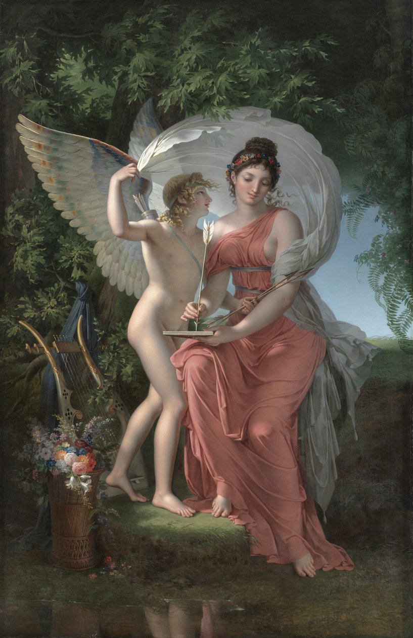 Erato, Musa della Poesia Lirica, 1800 da Charles Meynier