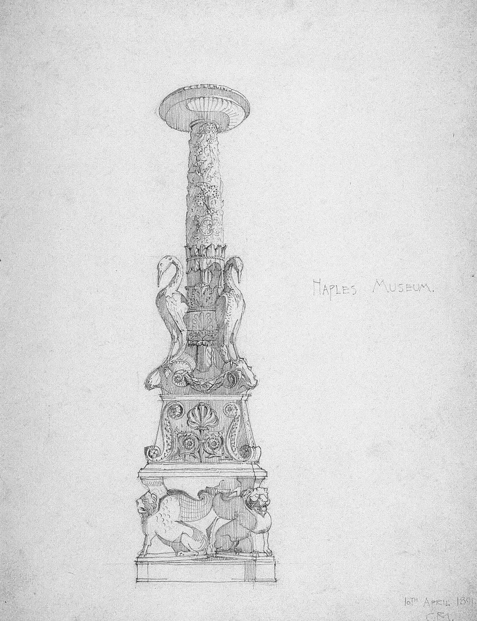 Candeliere (?), Museo di Napoli, 1891 da Charles Rennie Mackintosh