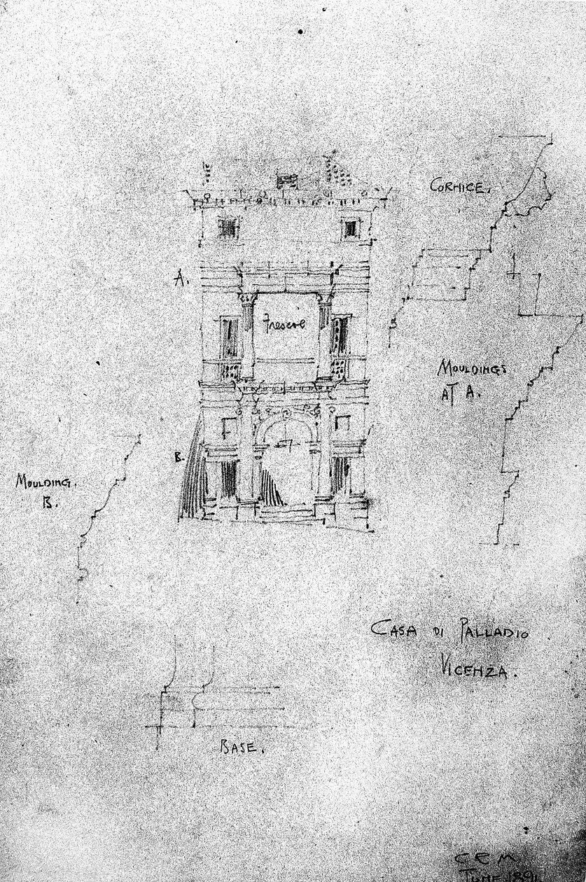 Casa di Palladio, Vicenza, 1891 da Charles Rennie Mackintosh