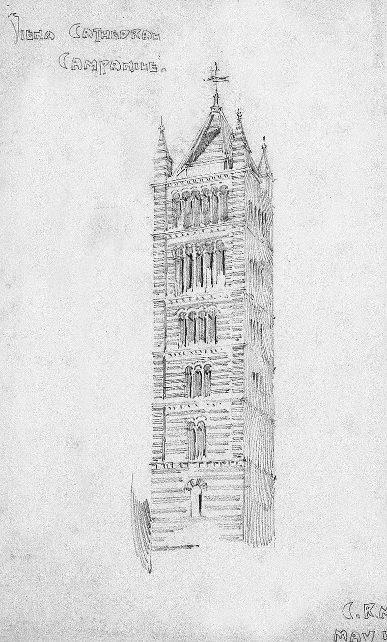 Campanile del Duomo di Siena, 1891 da Charles Rennie Mackintosh