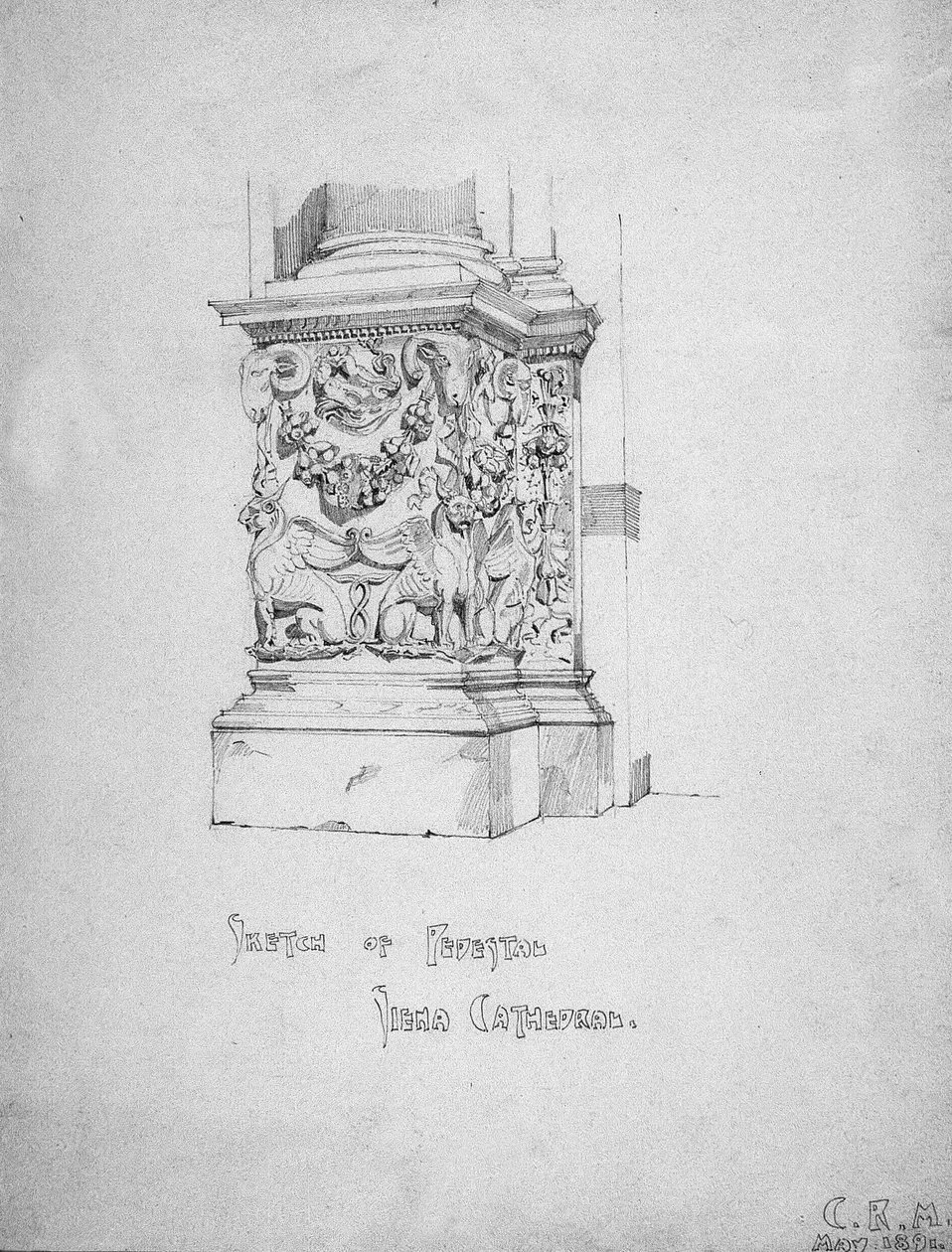 Schizzo del Piedistallo, Duomo di Siena, 1891 da Charles Rennie Mackintosh