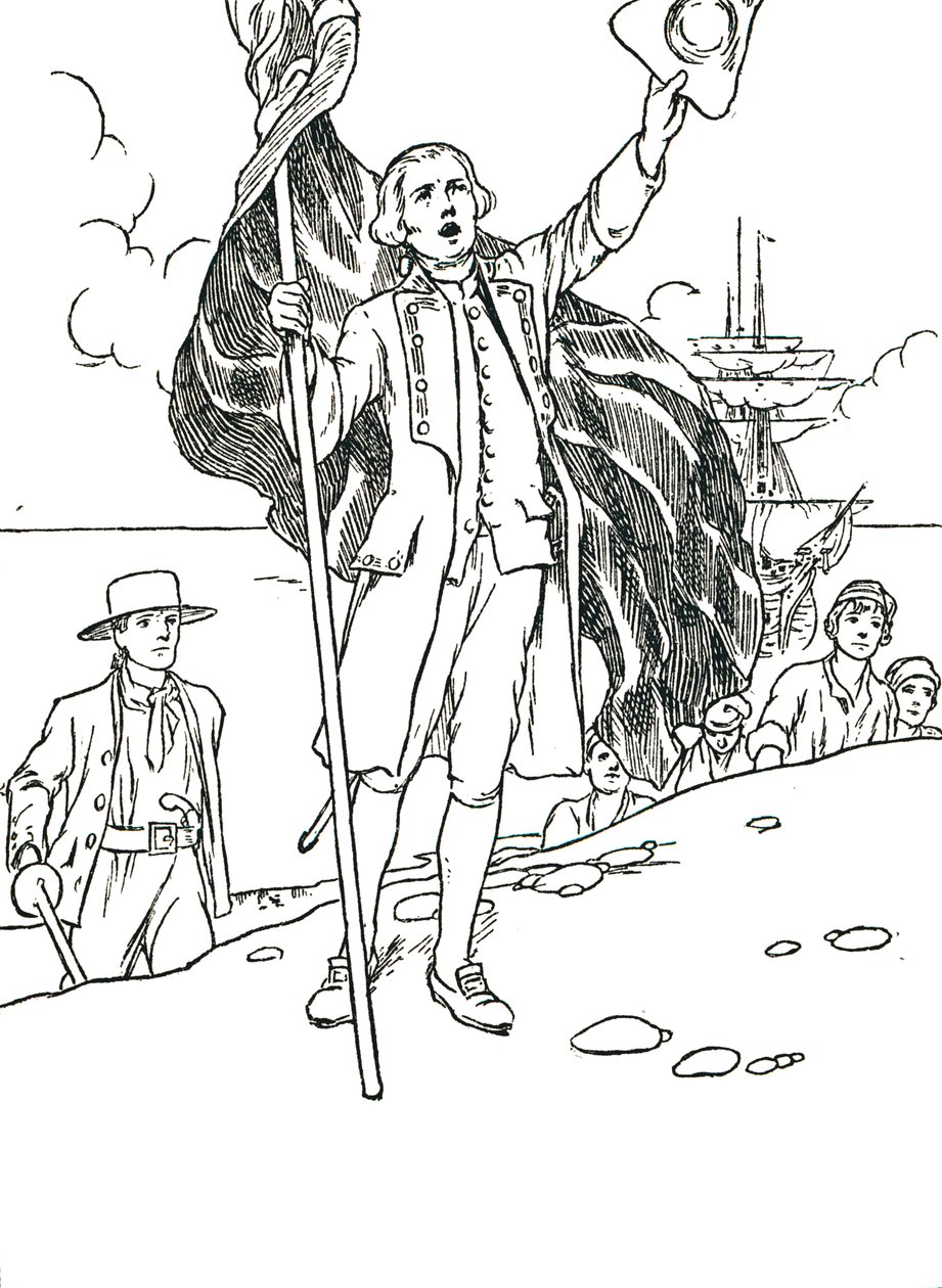 Capitano Cook sbarca in Australia, 1912 da Charles Robinson