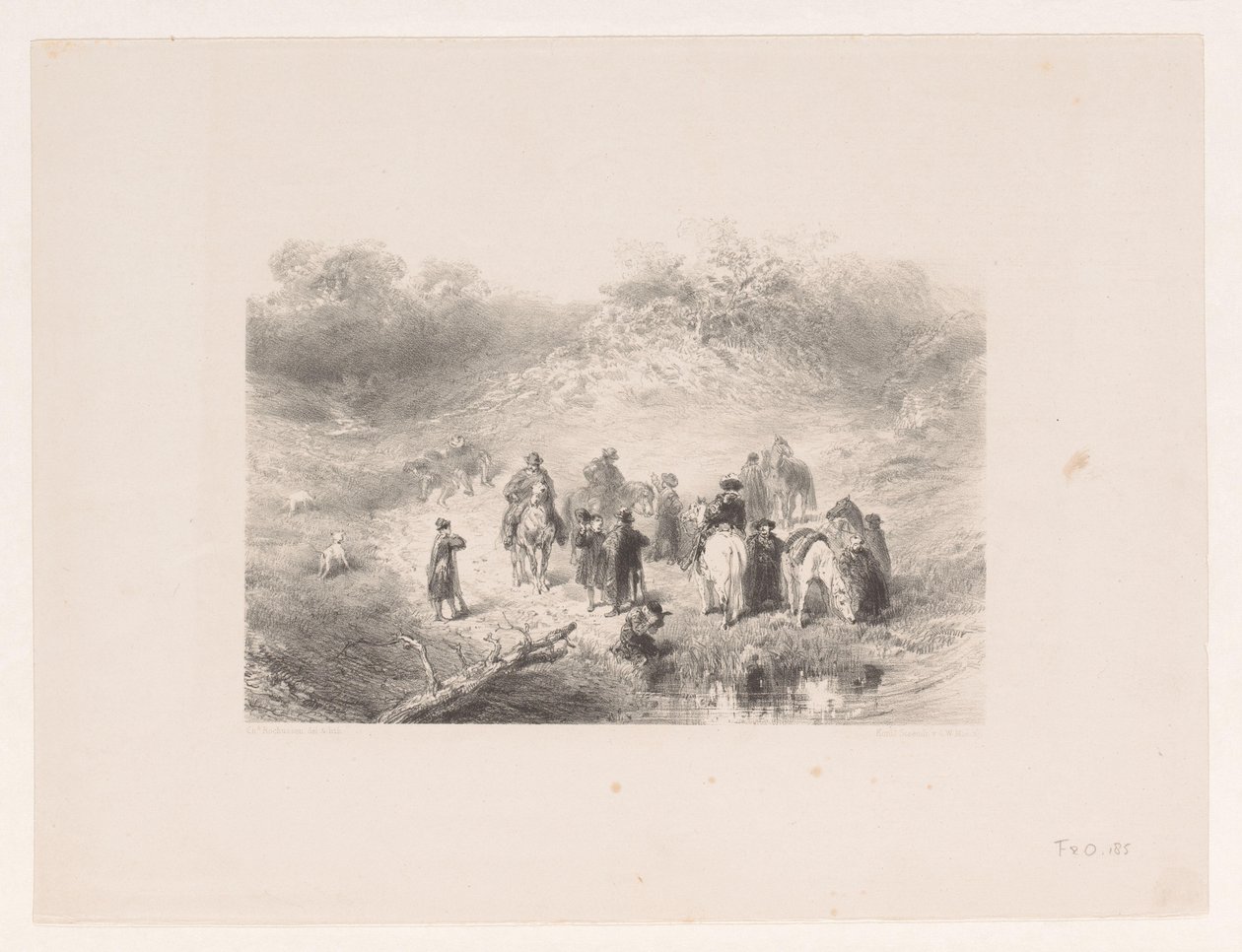 Cavalieri in un paesaggio di dune da Charles Rochussen