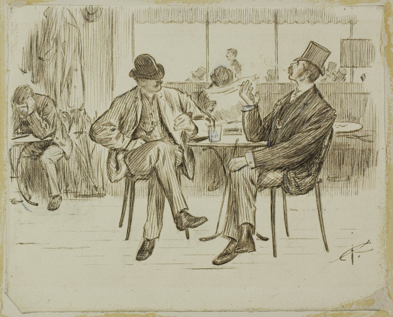 Scena al caffè da Charles Samuel Keene