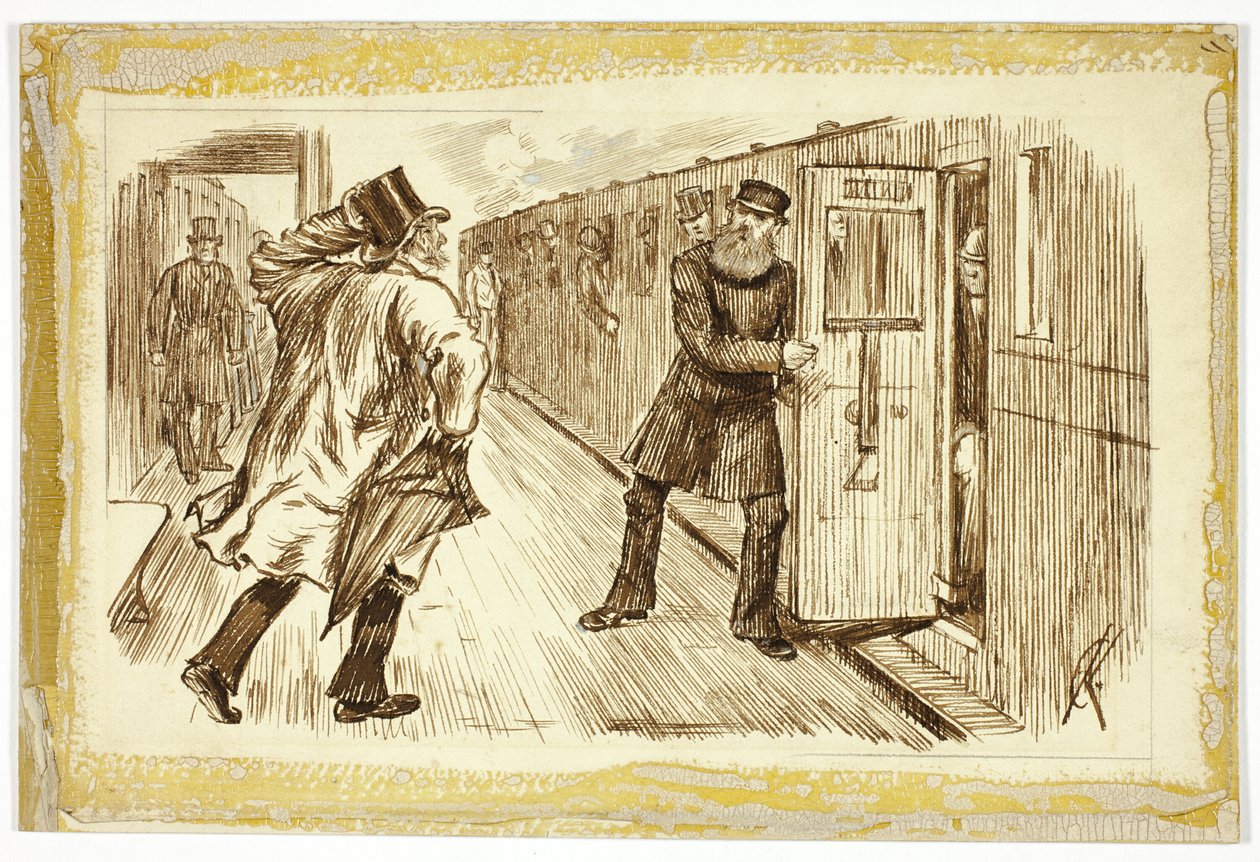 Uomo che prende il treno da Charles Samuel Keene