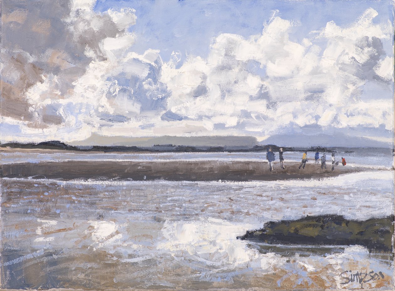 Sulla spiaggia, 2017 (olio su tela) da Charles Simpson