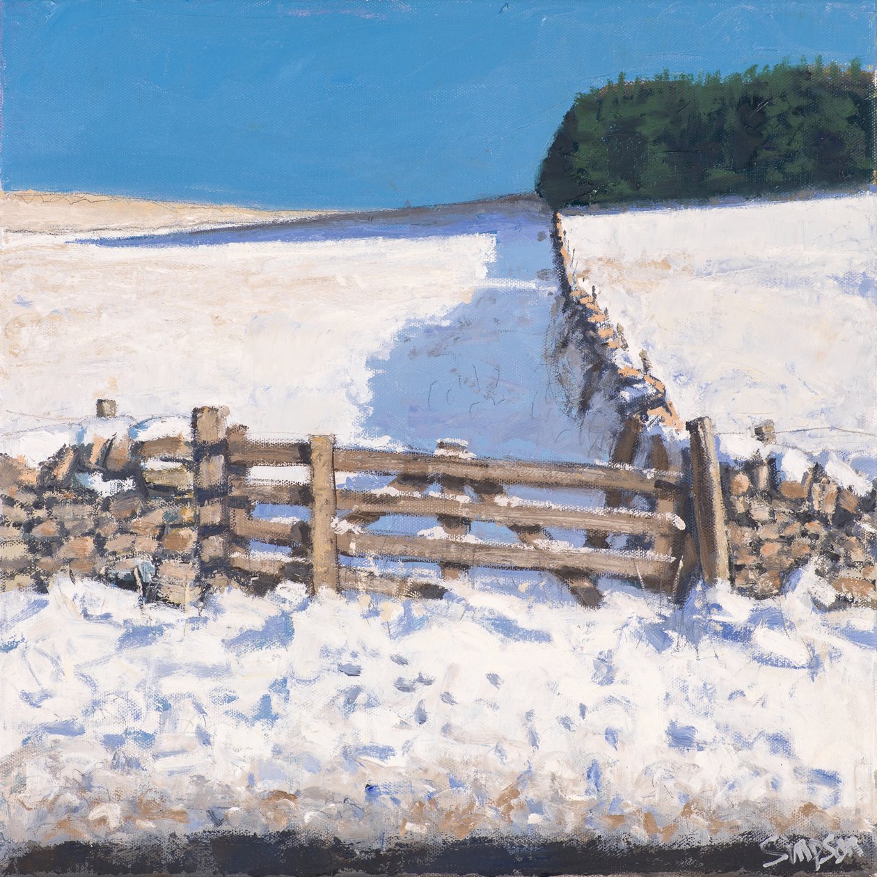 Roadside Gate, 2017 (olio su tela) da Charles Simpson