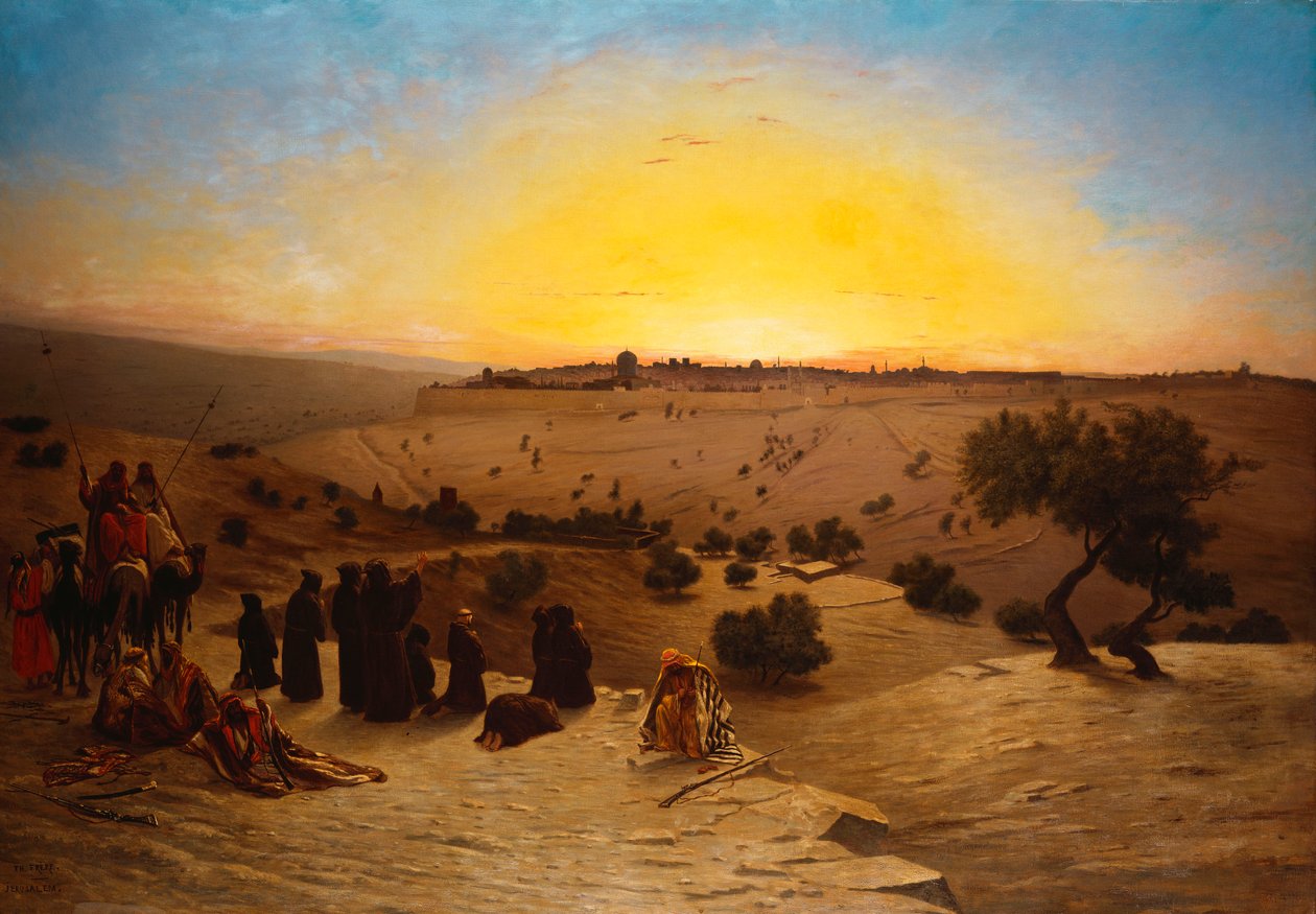 Pellegrini che adorano fuori Gerusalemme da Charles Theodore Frere