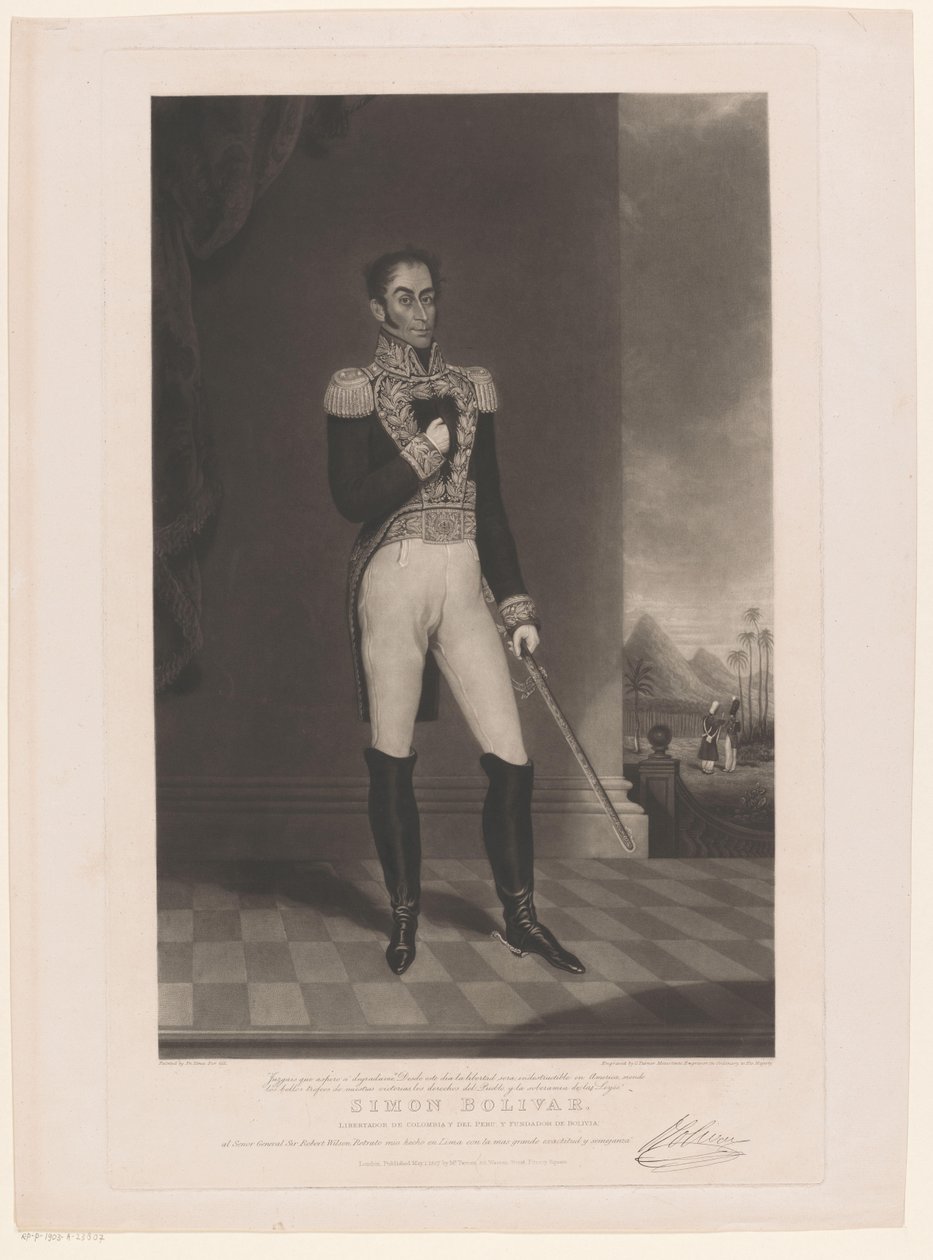 Ritratto di Simón Bolívar da Charles Turner