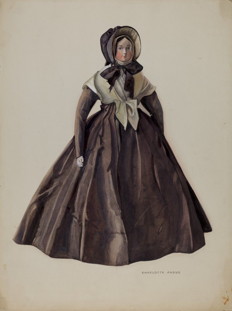 Bambola in costume quacchero da Charlotte Angus