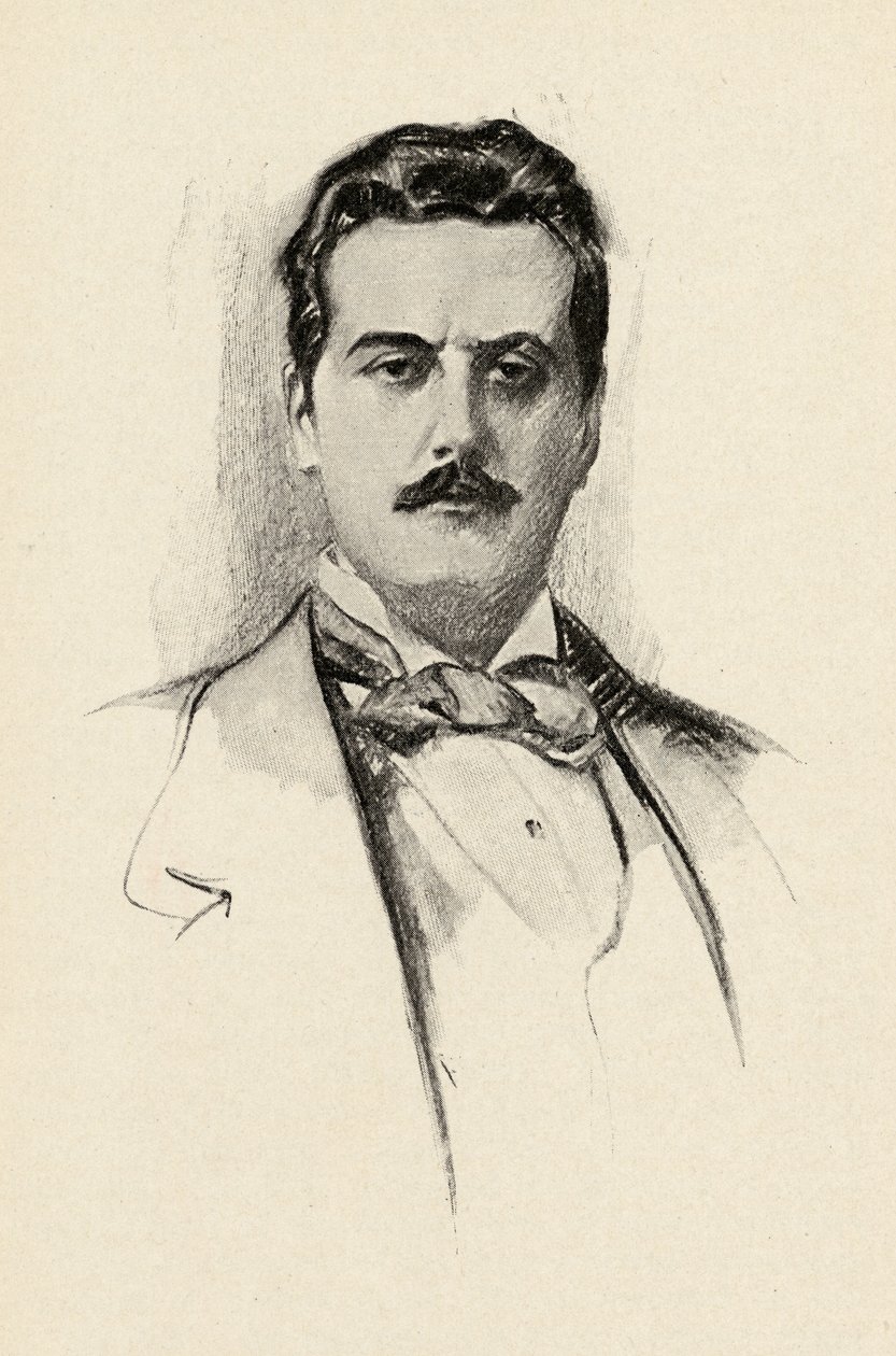 Giacomo Puccini (1858-1924) illustrazione da 