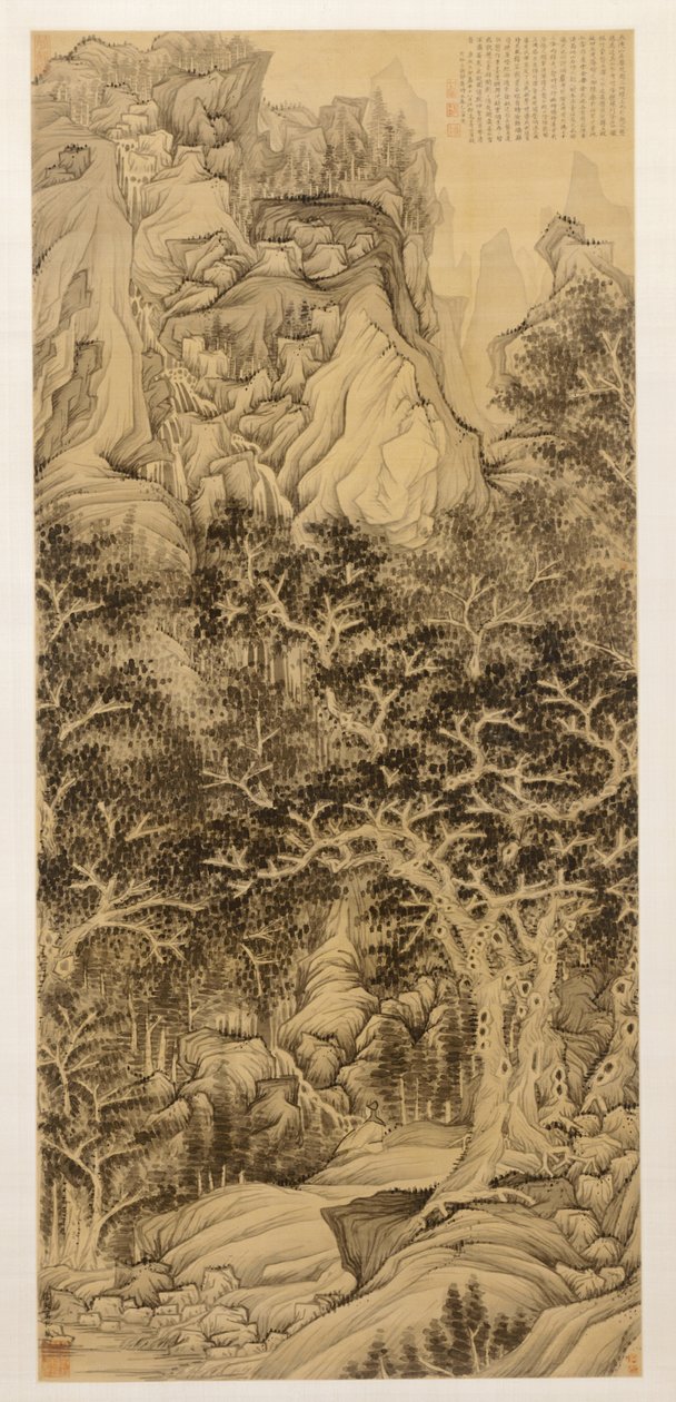 La Montagna delle Cinque Cascate, 1650 da Chen Hongshou