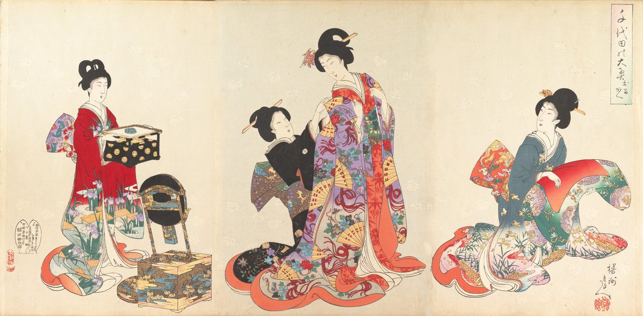 Album di donne del castello di Chiyoda, 1895 da Chikanobu Yoshu