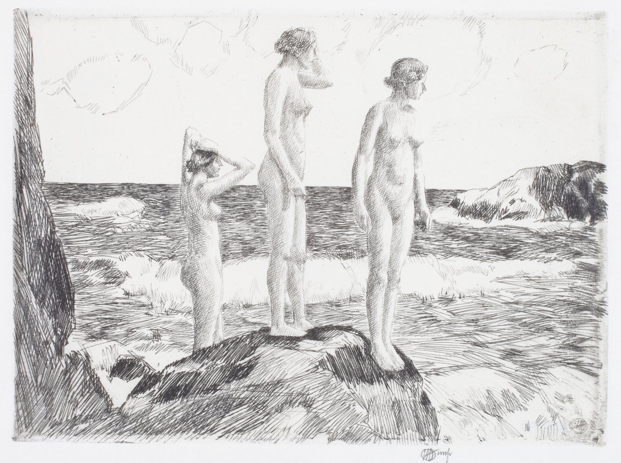 Bagnanti in mare aperto da Childe Frederick Hassam