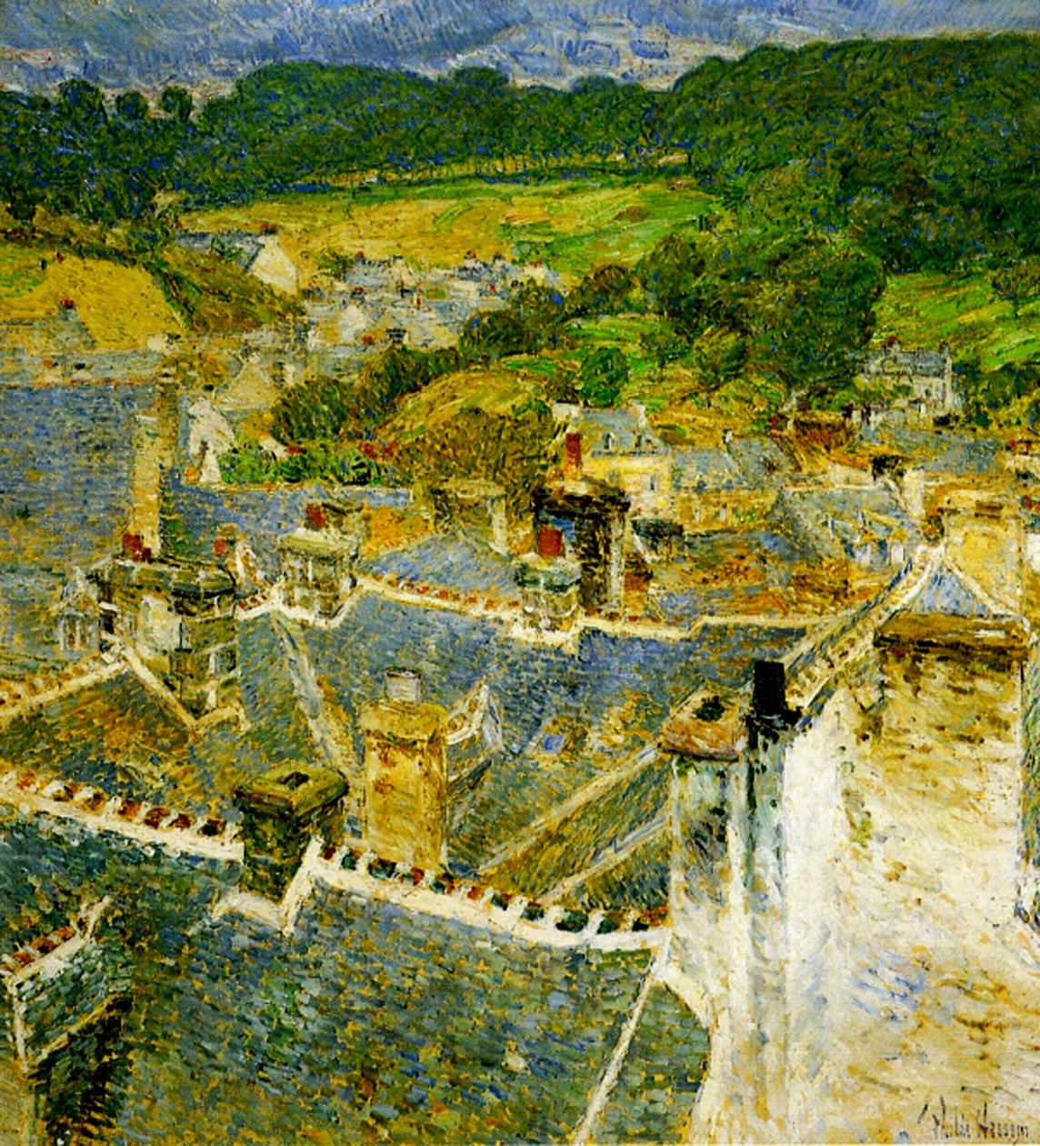 Tetti, Pont-Aven, Bretagna da Childe Frederick Hassam