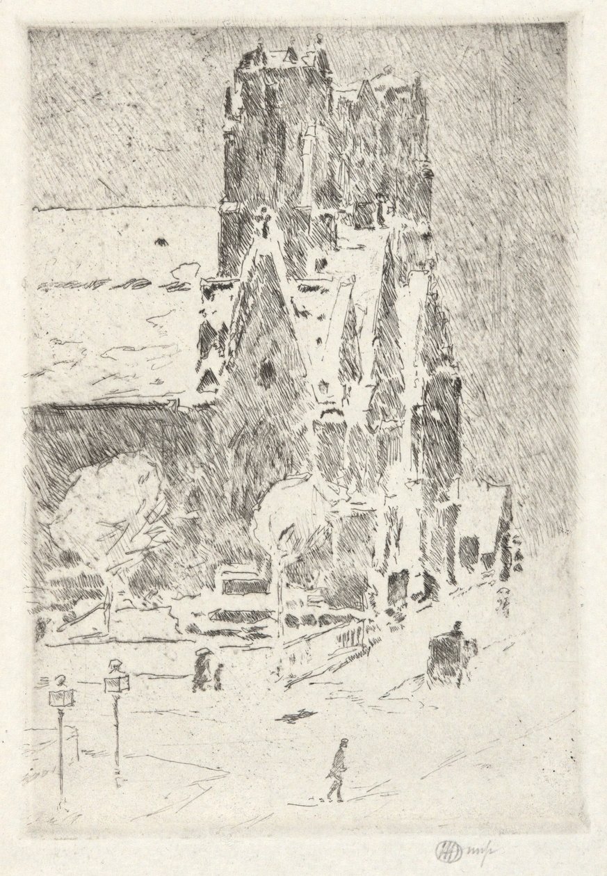 Chiesa del Calvario nella neve da Childe Hassam