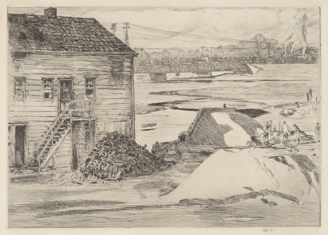 Bassa marea, ponte di Cos Cob da Childe Hassam