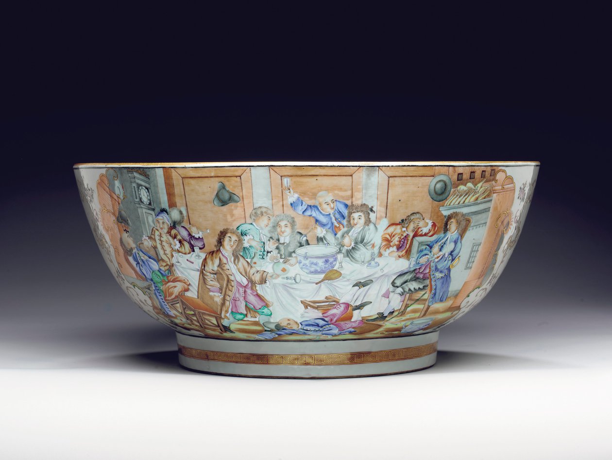 Raro e massiccio punchbowl, c.1775 da Chinese School