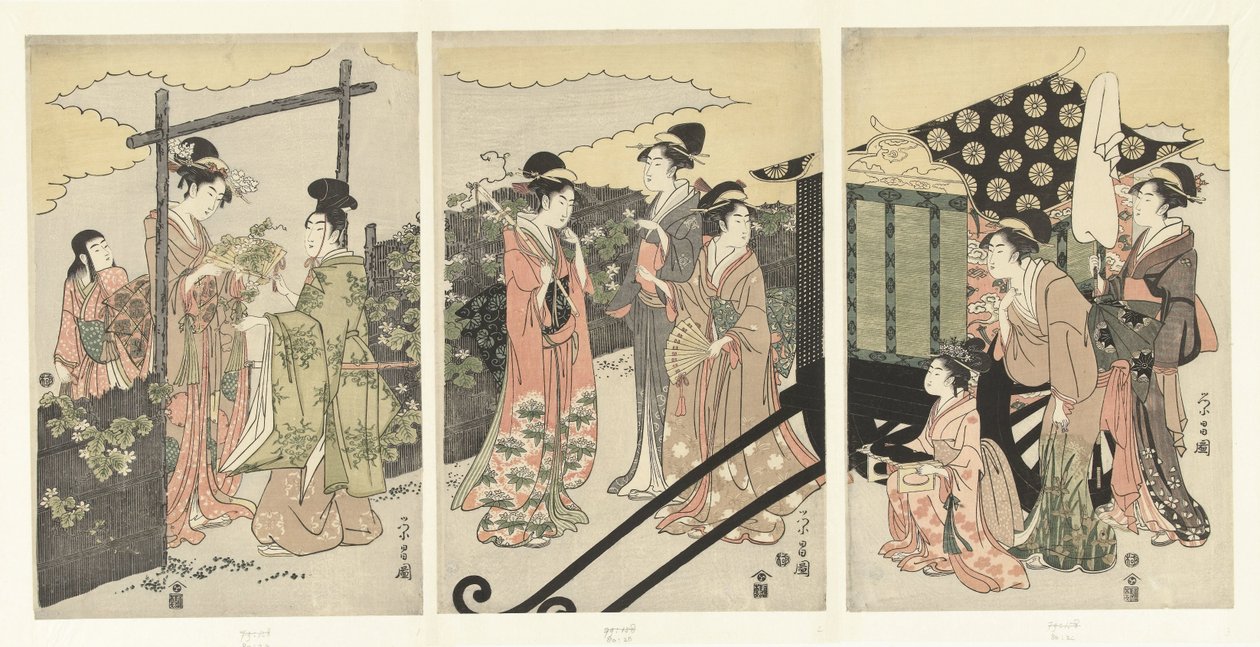 Principe Genji e Yugao da Chokosai Eisho