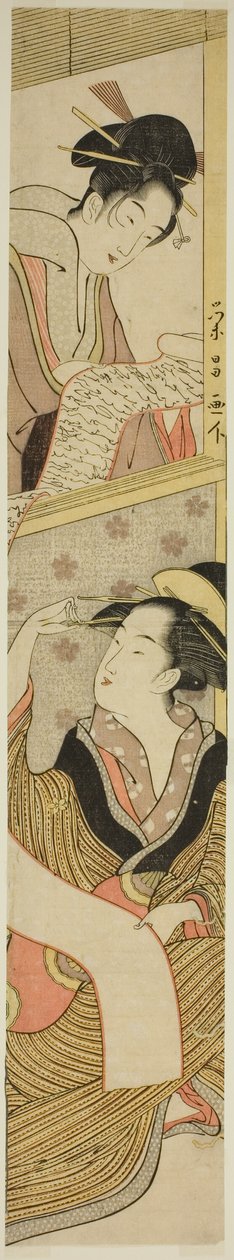 Due bellezze che leggono una lettera da Chokosai Eisho