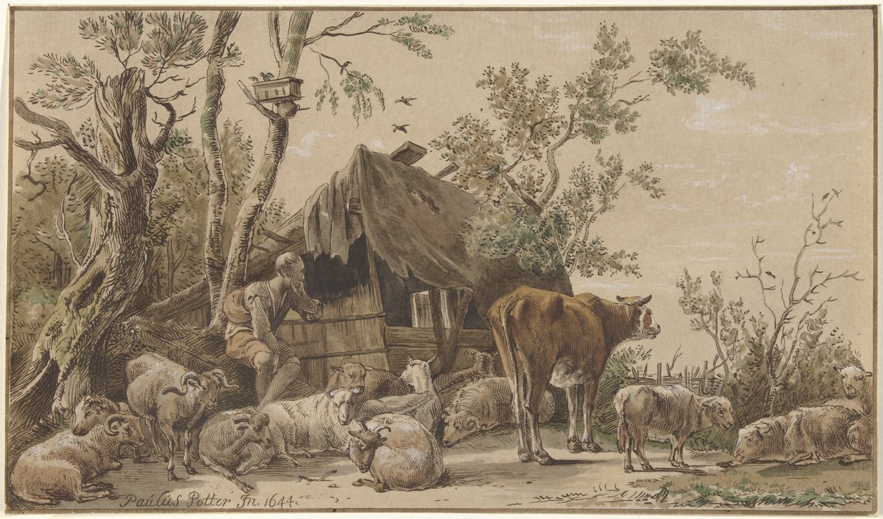 Pastore presso la stalla da Christiaan Josi