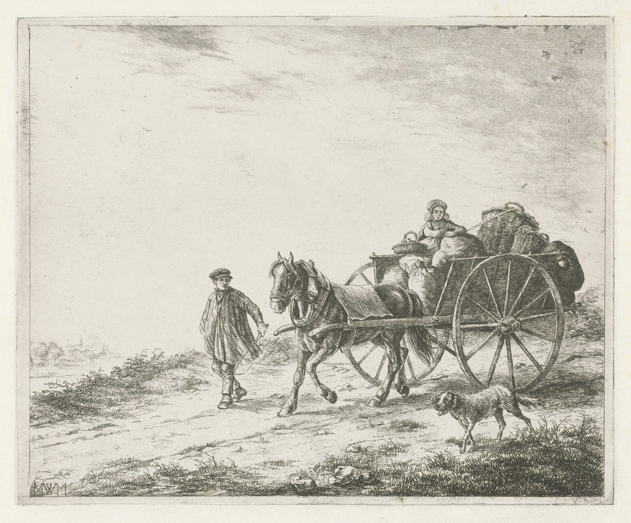 Carro contadino con carico da Christiaan Wilhelmus Moorrees