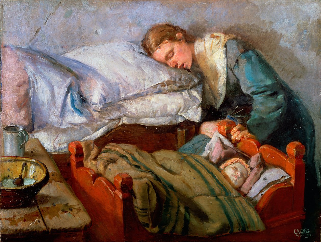 Madre che dorme, 1883 da Christian Krohg