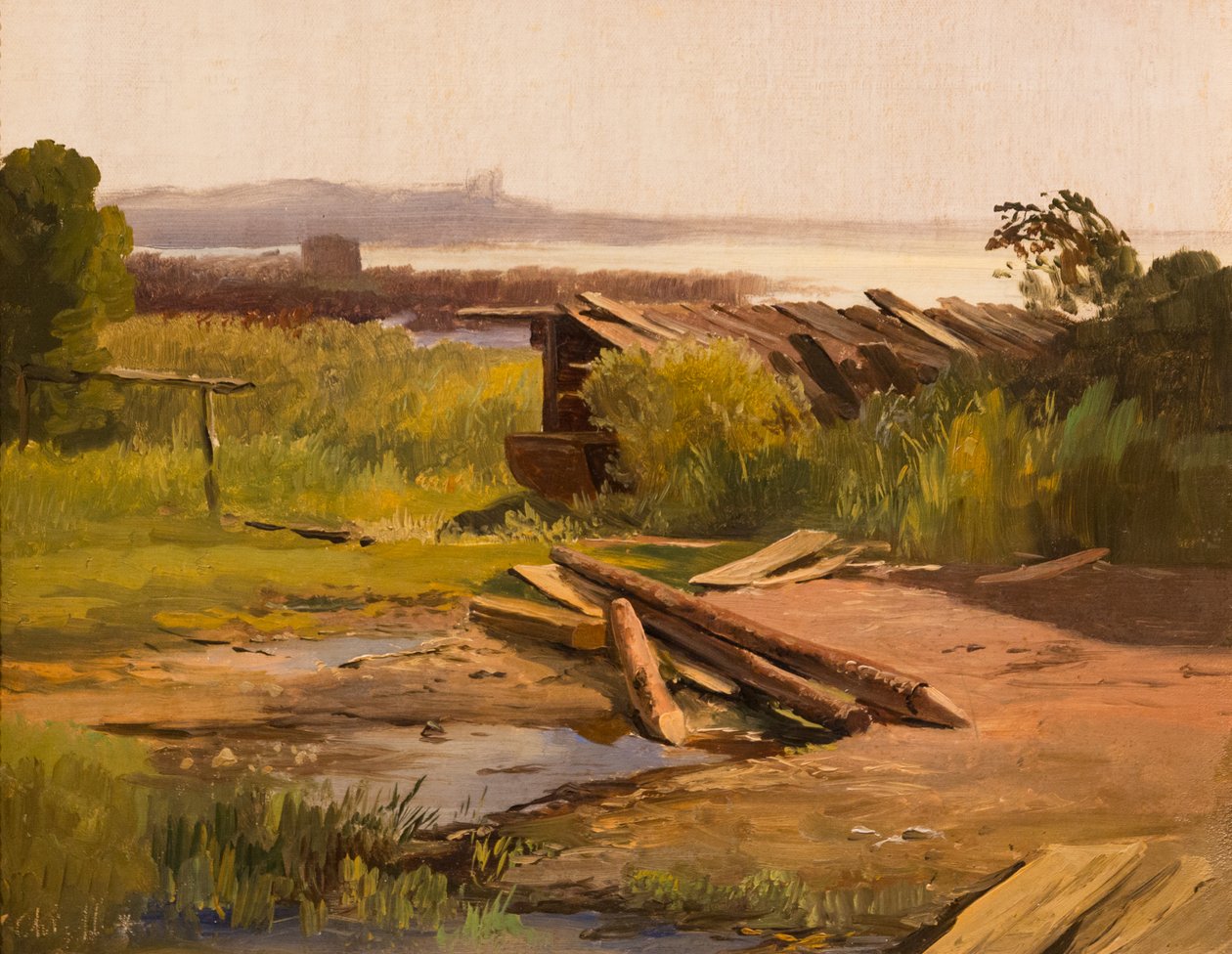 Paesaggio lungo un fiume o Paesaggio vicino a un lago in Baviera, Germania da Christian Ernst Bernhard Morgenstern
