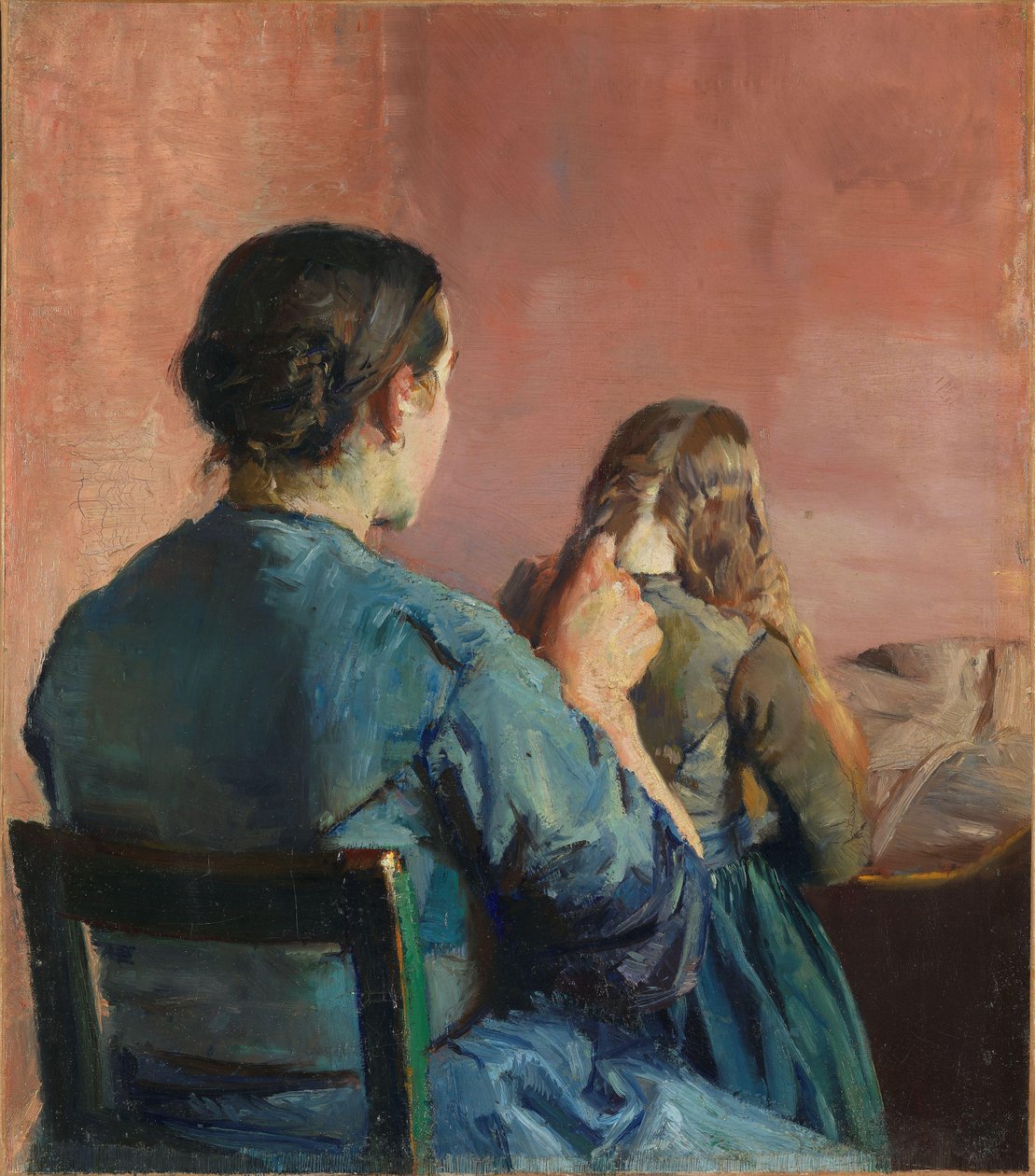 Intrecciando i capelli, c.1888 da Christian Krohg
