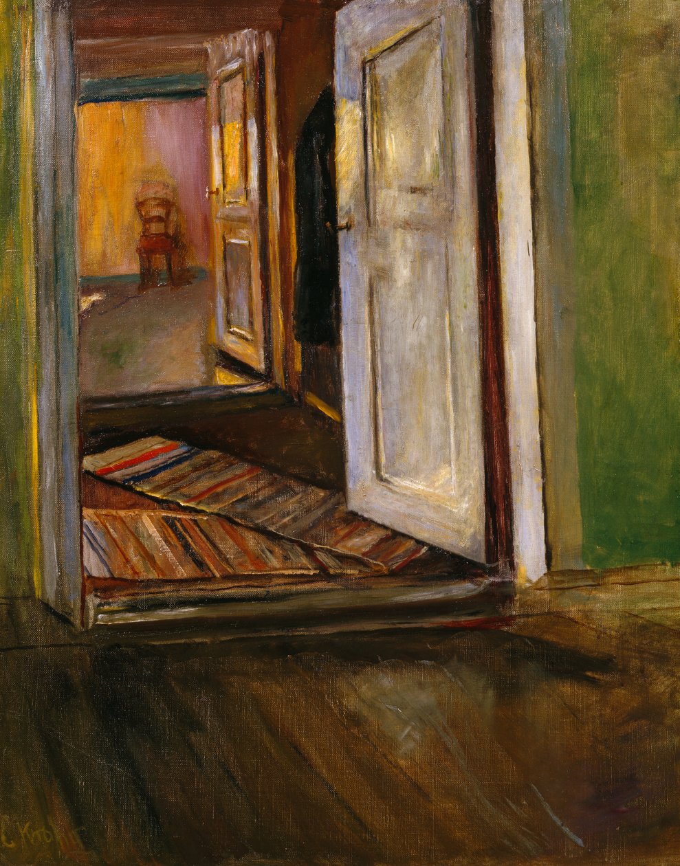 Interno con tappeto di stracci (pittura) da Christian Krohg