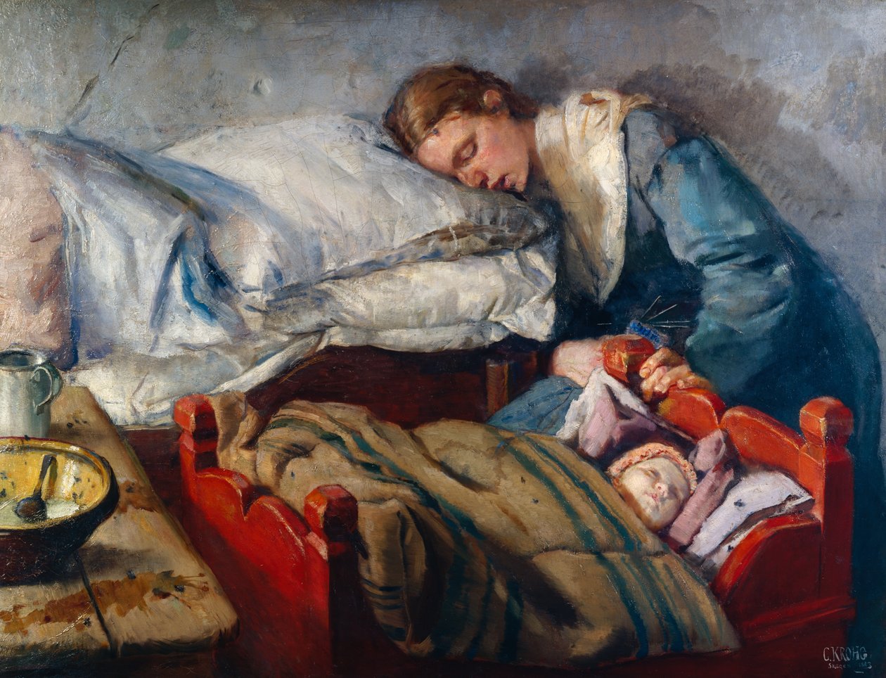 Madre addormentata da Christian Krohg