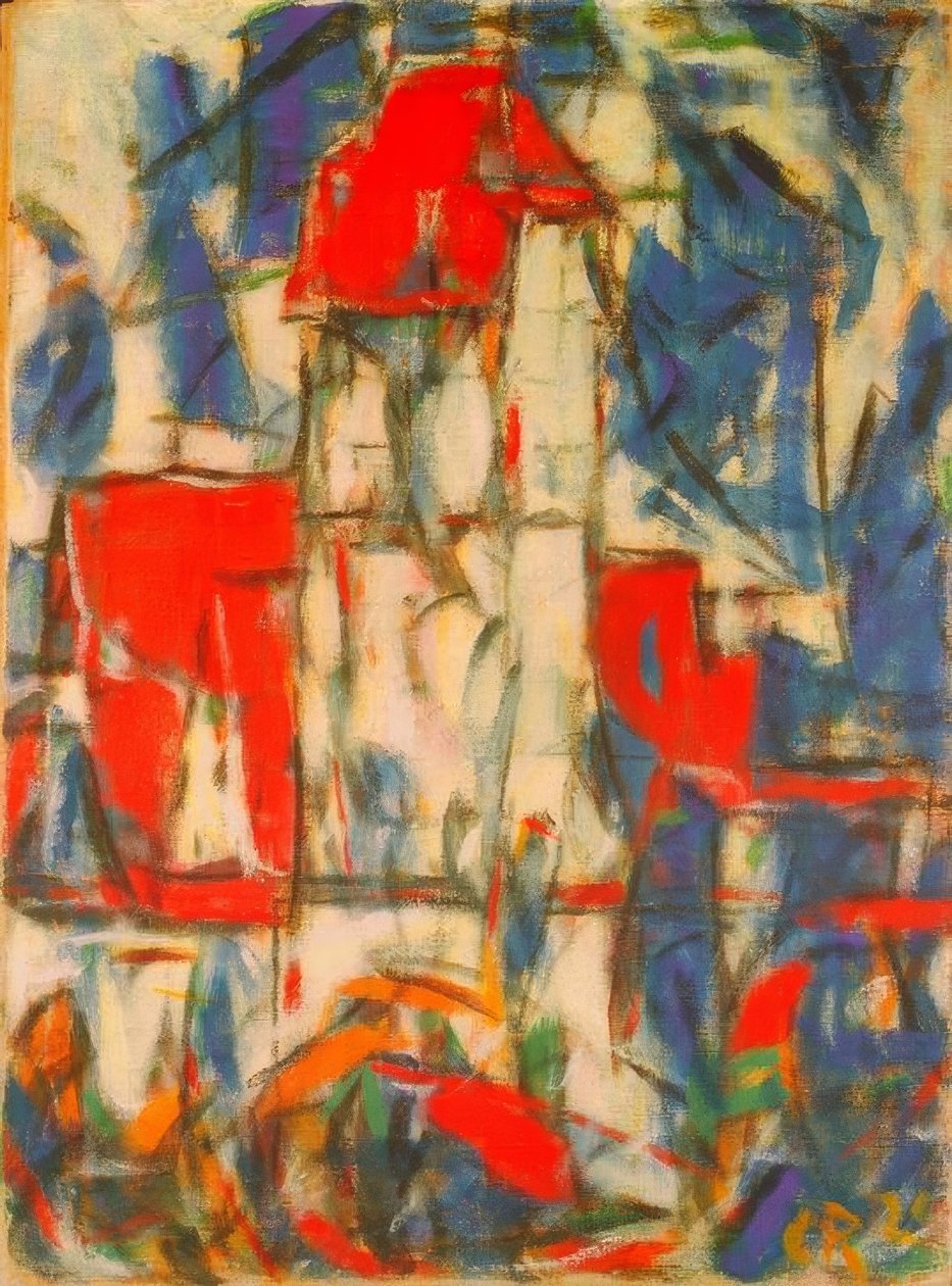 Dinkelsbühl (Vista della città con torre) da Christian Rohlfs