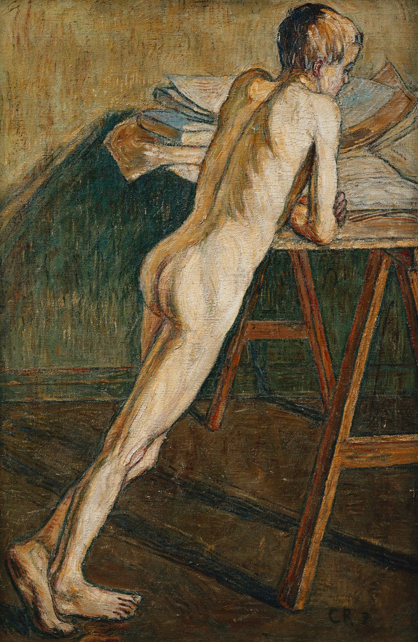 Ragazzo nudo in piedi da Christian Rohlfs
