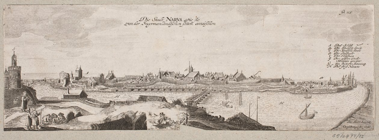 Veduta di Narva dal fiume da Christian Rothgiesser