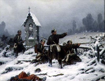 Scaramuccia invernale presso un santuario da Christian Sell