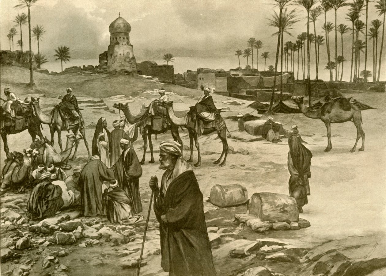Carovana a Mît-Rahîne, 1898 da Christian Wilhelm Allers