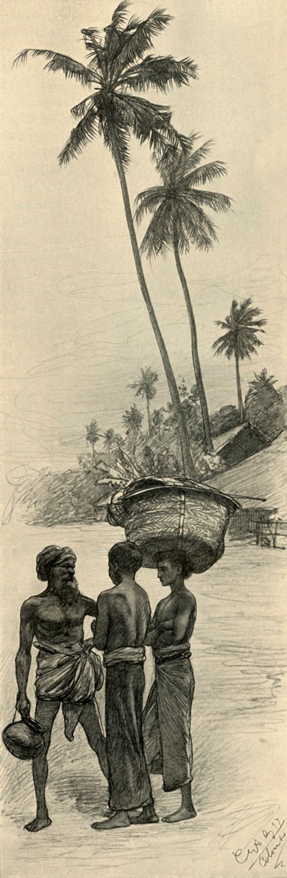 Gruppo di uomini, Colombo, Ceylon da Christian Wilhelm Allers