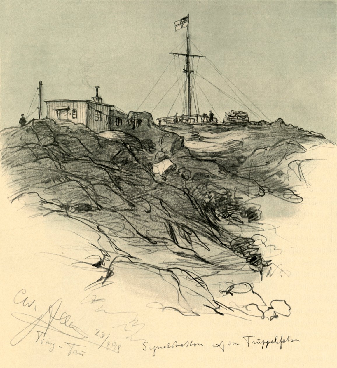 Stazione di segnalazione, Tsingtao, Cina, 1898 da Christian Wilhelm Allers