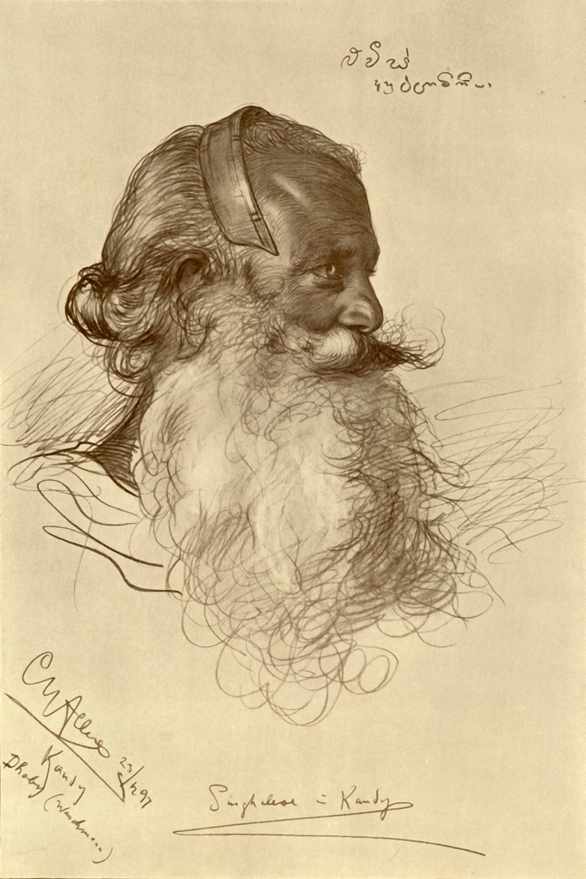 Lavandaio singalese, Kandy, Ceylon, 1898 da Christian Wilhelm Allers