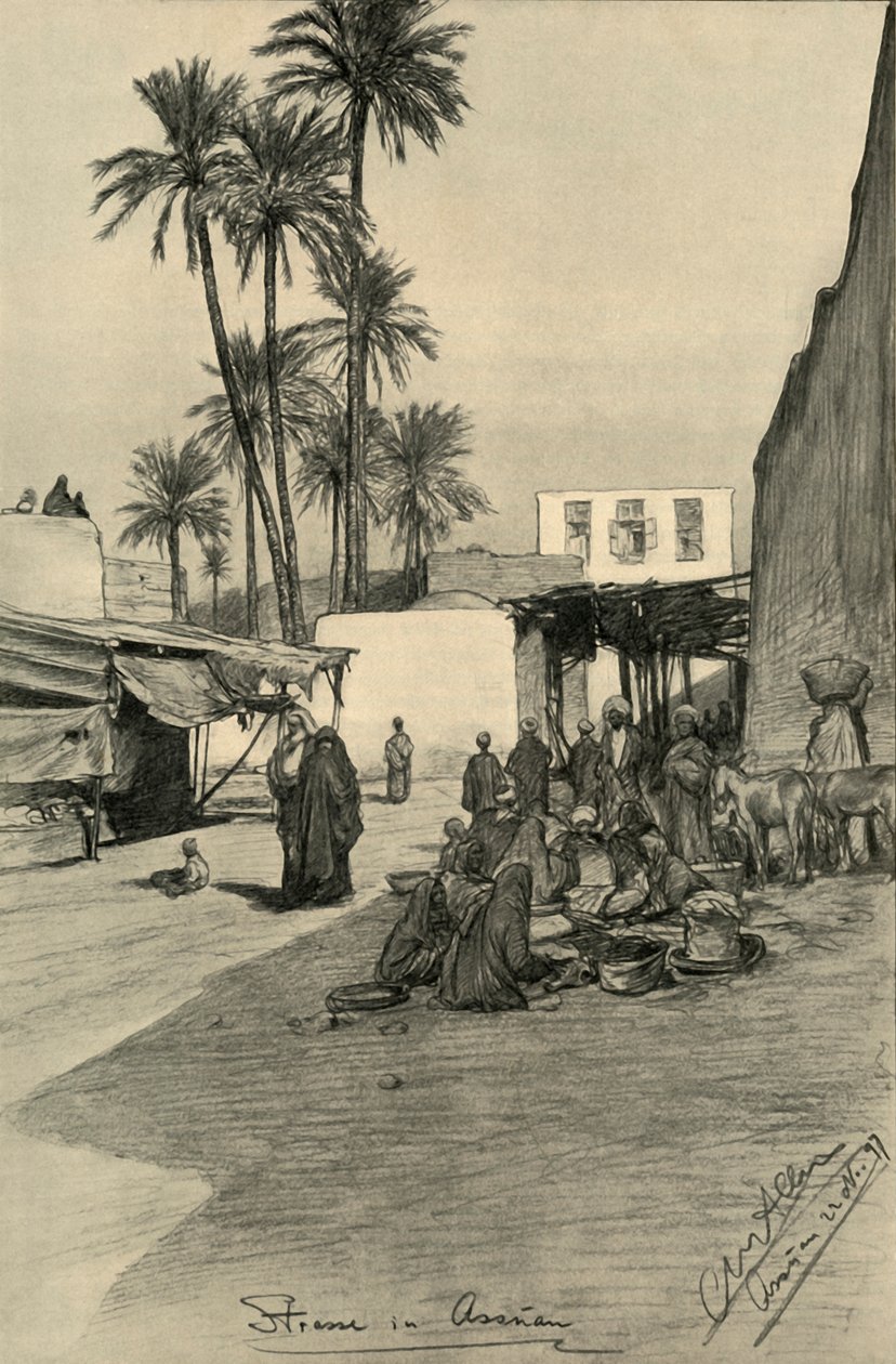 Strada ad Aswan, Egitto, 1898 da Christian Wilhelm Allers