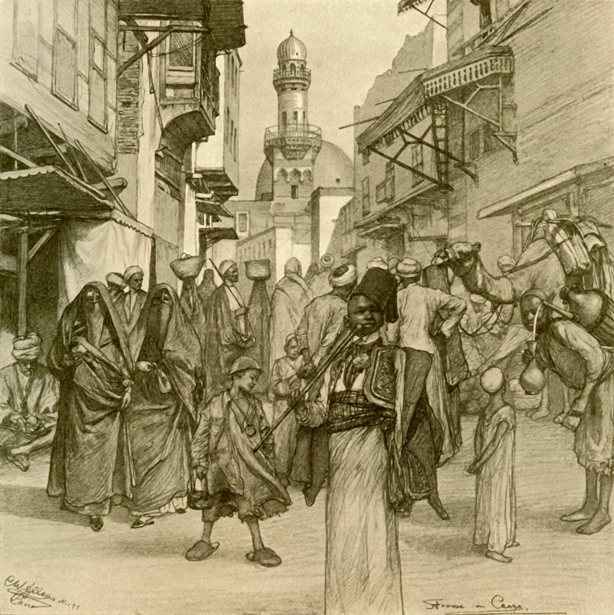 Strada al Cairo, 1898 da Christian Wilhelm Allers