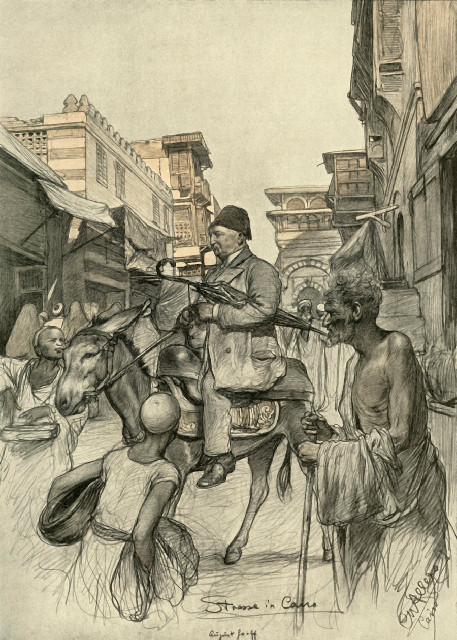 Strada al Cairo, 1898 da Christian Wilhelm Allers