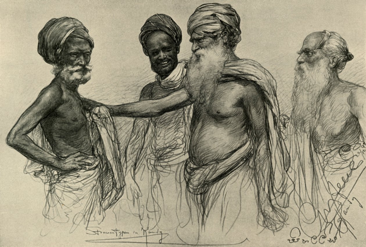 Studi di strada, Kandy, Ceylon, 1898 da Christian Wilhelm Allers